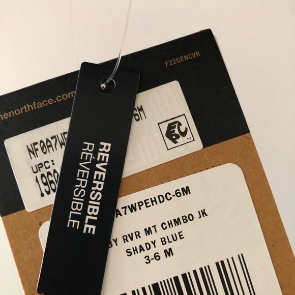 New The North Fave Blue Reversible Baby Jacket 3-6 M - Picture 9 of 12